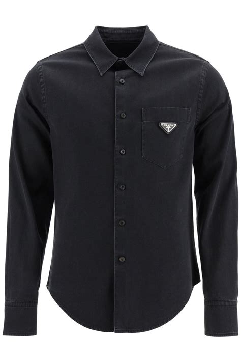 prada jean shirt|prada cettire men's shirt.